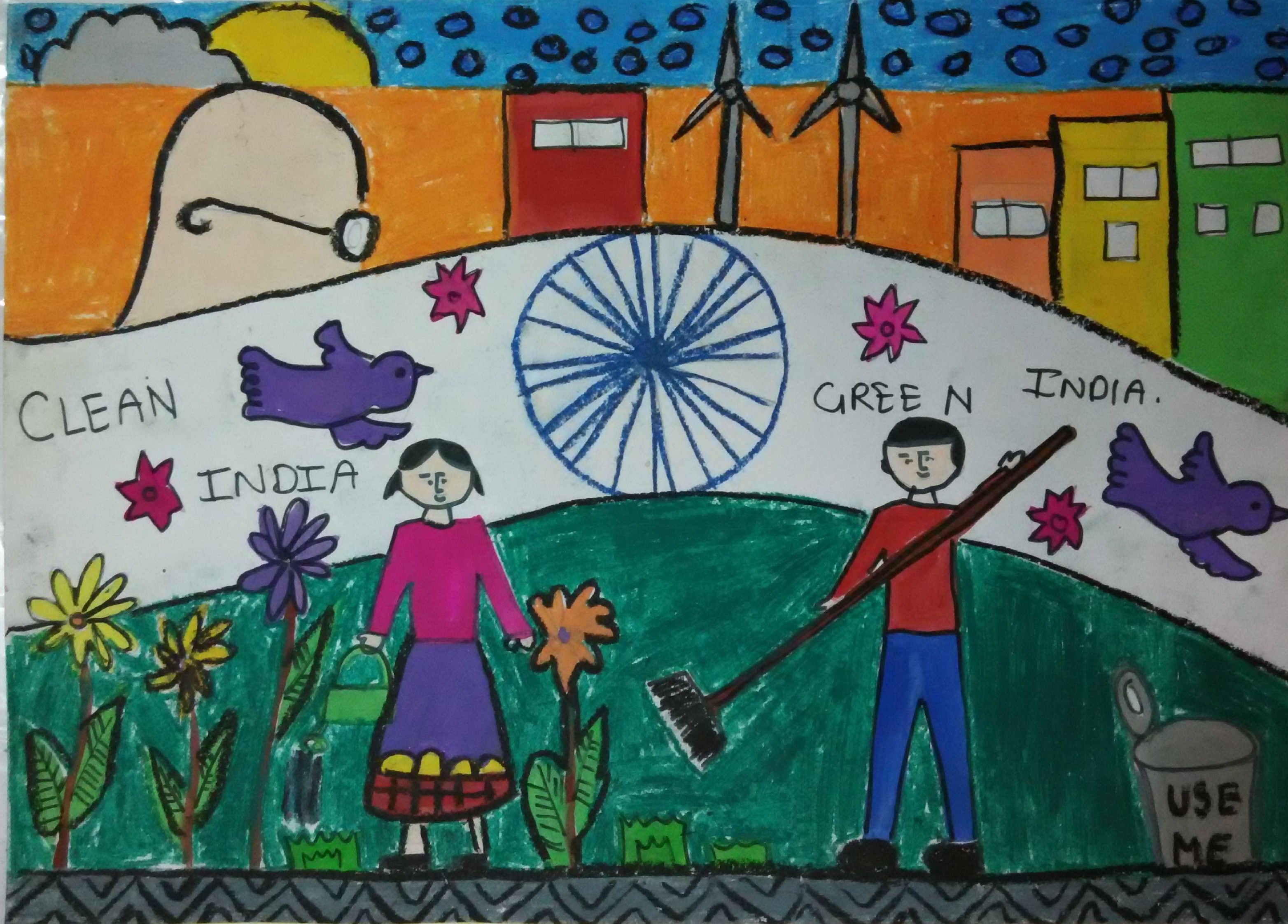 Swachh Bharat Abhiyan Artwork Buy HighQuality Posters and Framed Posters  Online  All in One Place  PosterGully